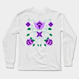 Purple Floral Long Sleeve T-Shirt